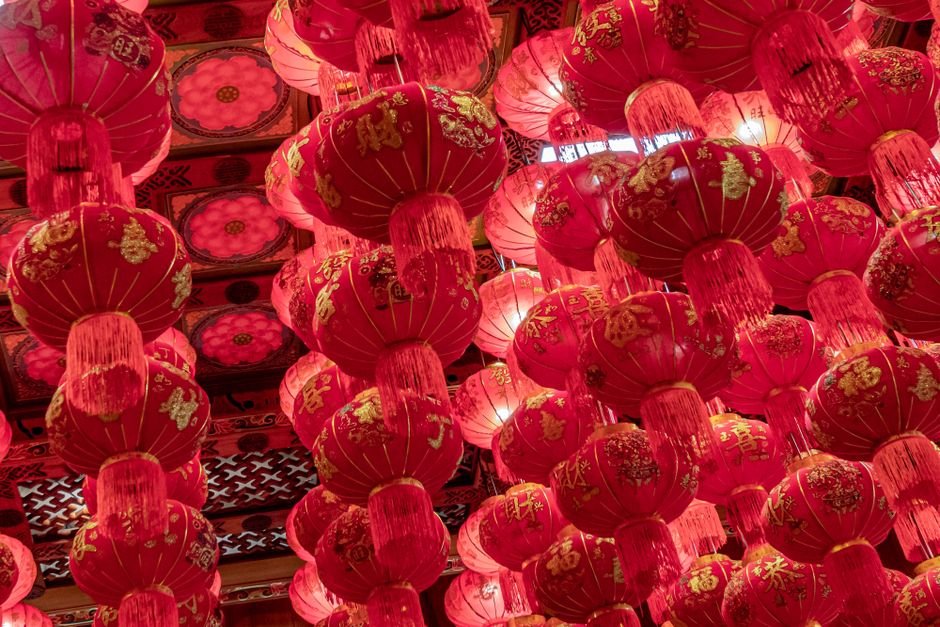 Lanternes rouges traditionnelles chinoises